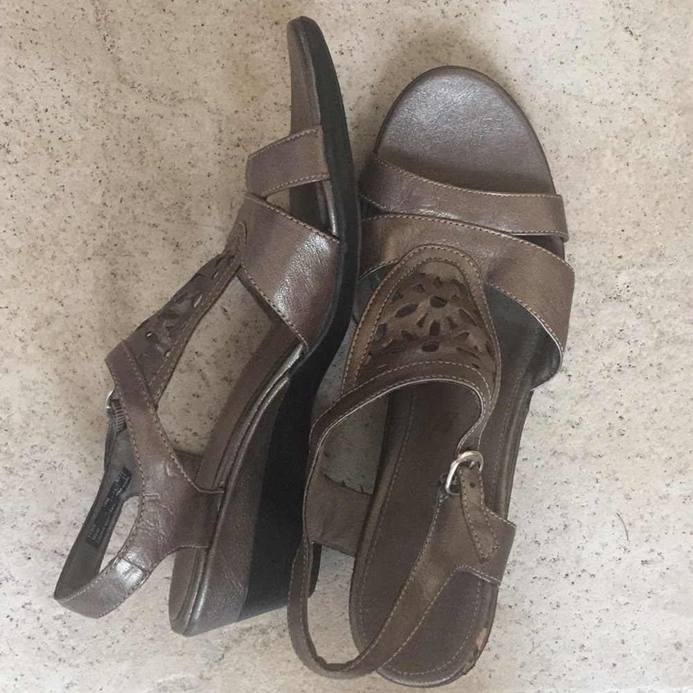 Clarks leather shoes silver